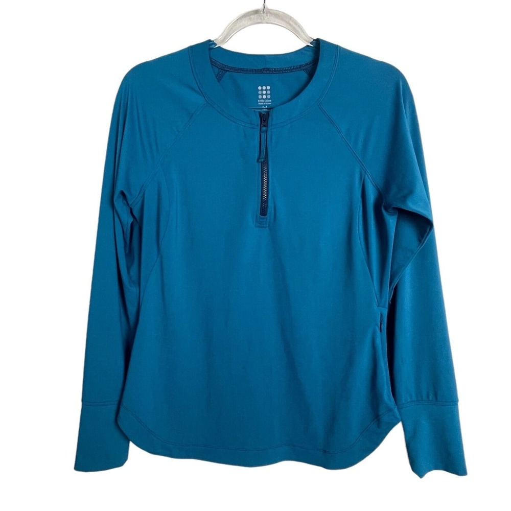 Title Nine Jacket Top Women's size M 1/4 Zip Teal Green Popover